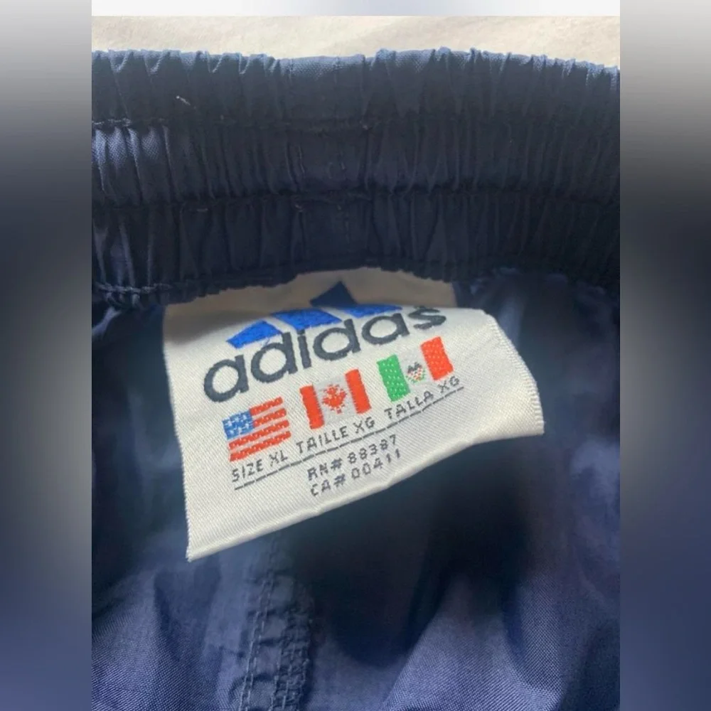 Adidas three stripes windbreaker skater pants size XL men blue - Picture 5 of 6